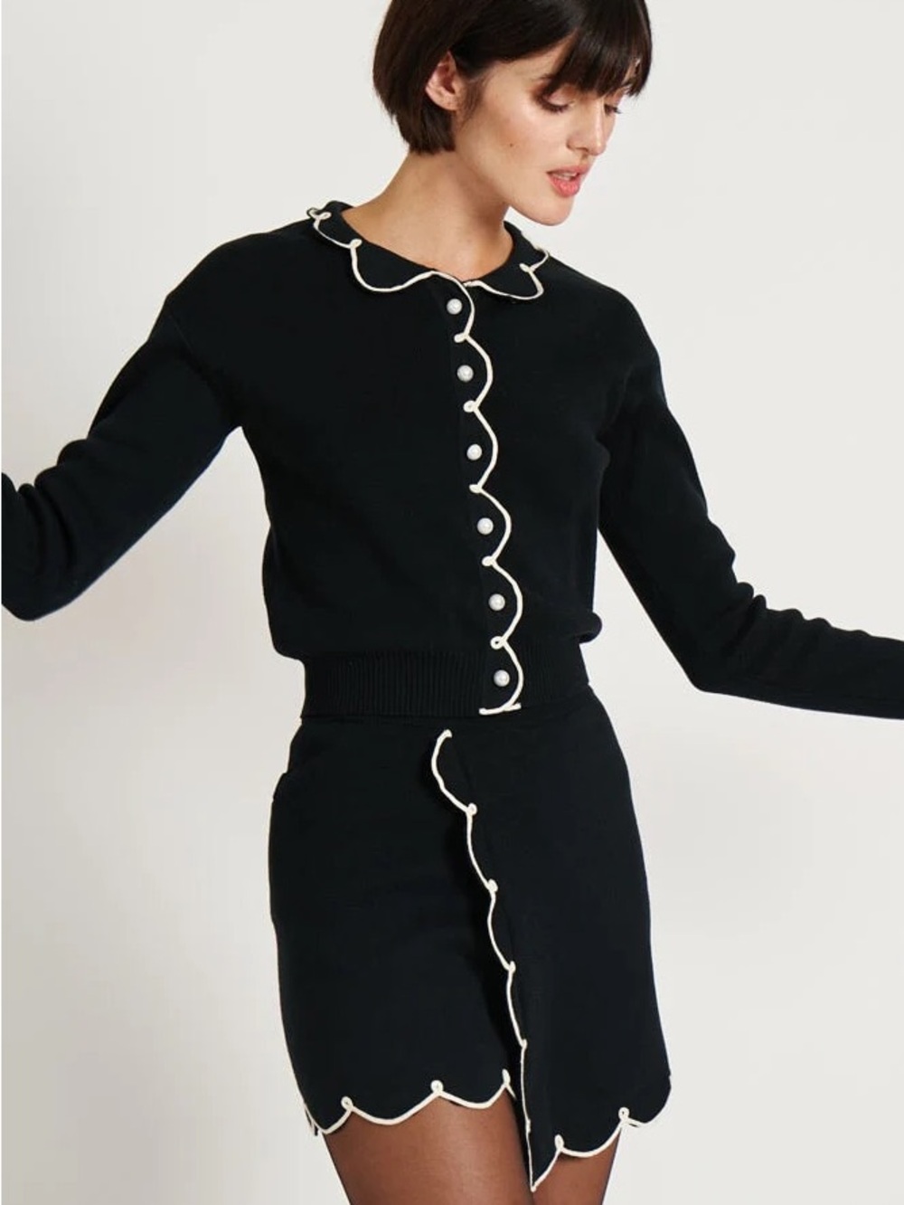Rachel Antonoff Black Collared Cupcake Cardigan